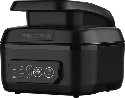 George Foreman Beyond Grill MCAFD800D: 7-in-1 Electric Indoor Grill Featuring Air Fry, Sear, and Smokeless Technology for Versatile Home Cooking