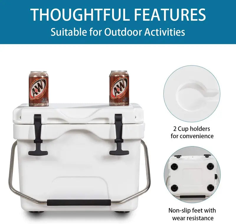 16-Quart Portable Cooler  Insulated Ice Chest for Day Trips and Outdoor Adventures