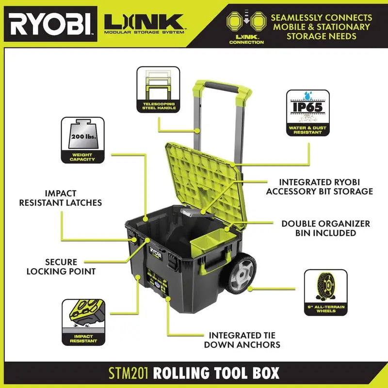 RYOBI LINK Rolling Tool Box STM201