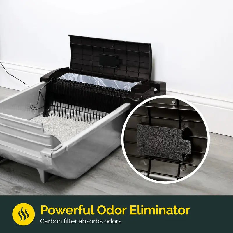 Pet Zone Self-Cleaning Cat Litter Box, Automatic Odor Control, Easy Maintenance, Quiet Motor, Ideal for Medium Cats