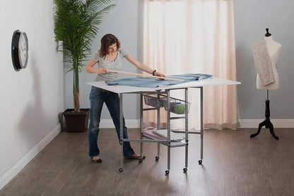Sew Ready Hobby Cutting Table  58.75¡å ¡Á 36.5¡å, White/Silver Finish