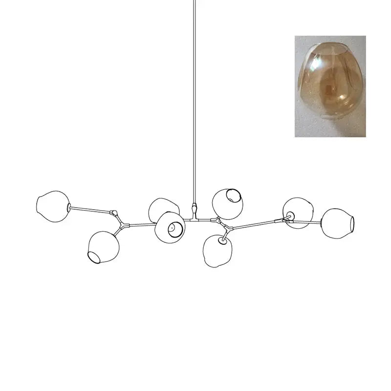 Orvani Linear Globe Chandelier in Modern Industrial Style