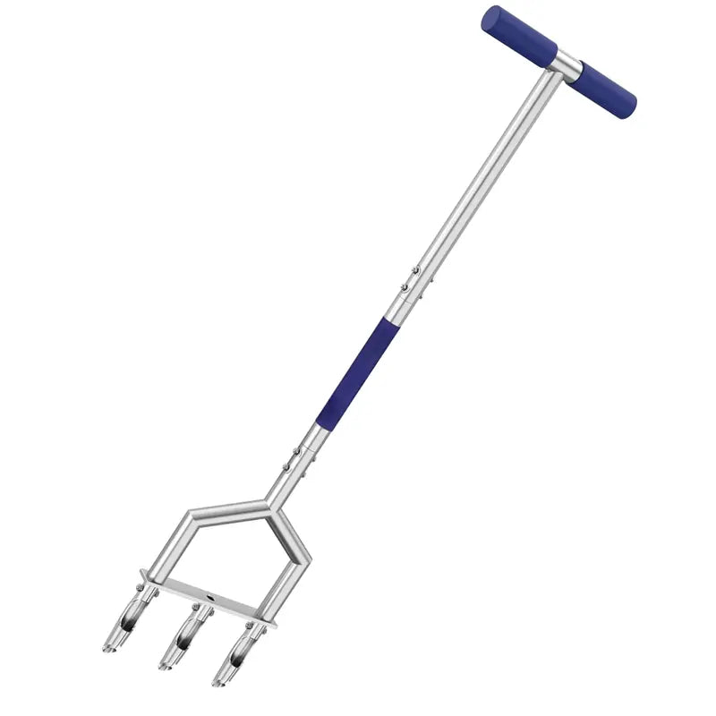 Hand-Powered Lawn Aerator Tool  3 Hollow Tine Design for Soil Aeration