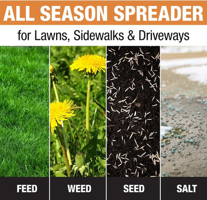Heavy-Duty Walk-Behind Push Spreader  100 lb Capacity for Salt, Ice Melt & Snow Treatment