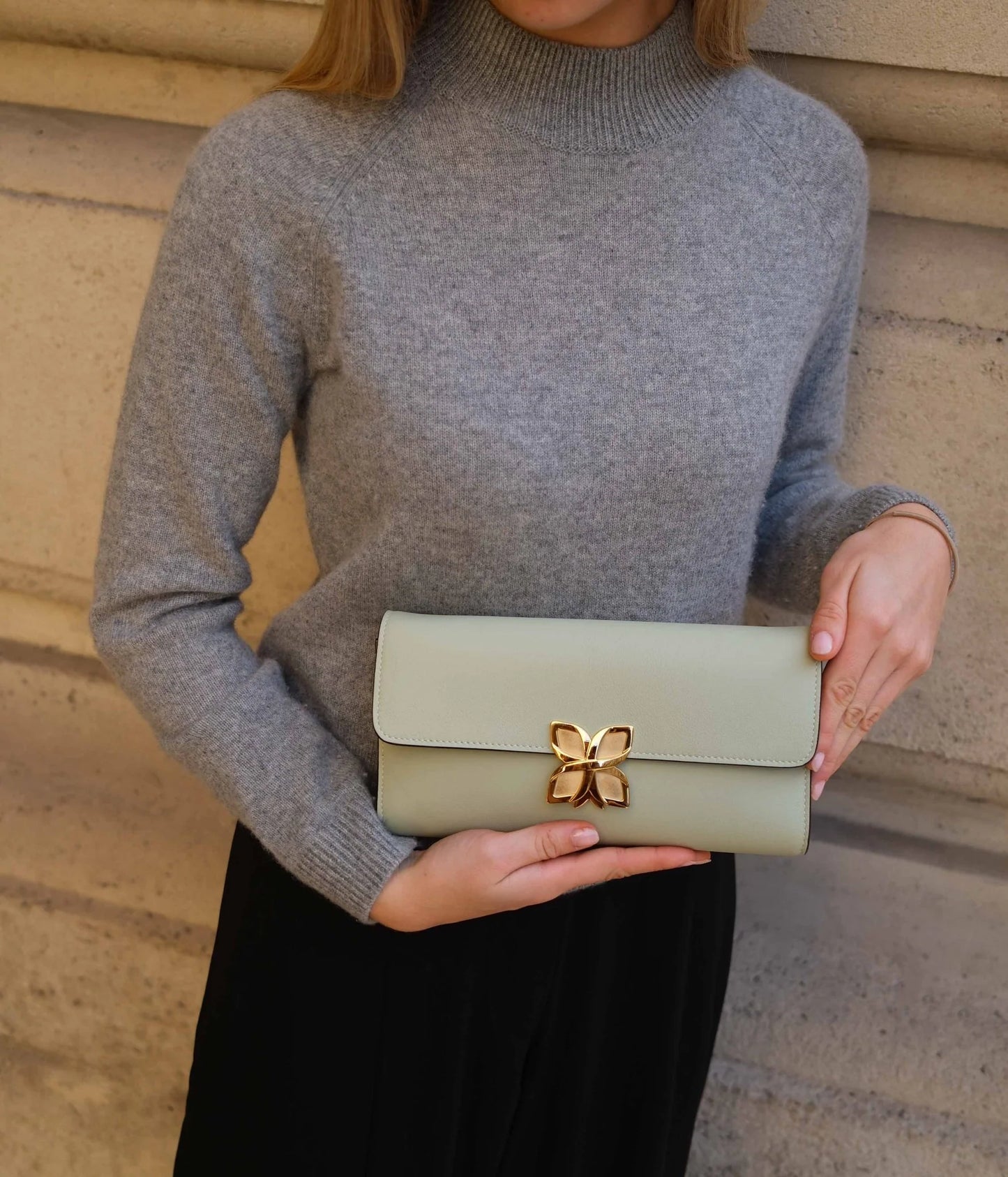 Hortensia Clutch | Vert d'Eau
