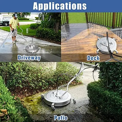Janz Surface Cleaner Attachment for Pressure Washers  4-Wheel Rotating Deck Scrubber