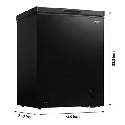 Arctic King 5 Cu. Ft Chest Freezer  Energy-Efficient Black Unit with Removable Basket, Ideal for Home or Small Business