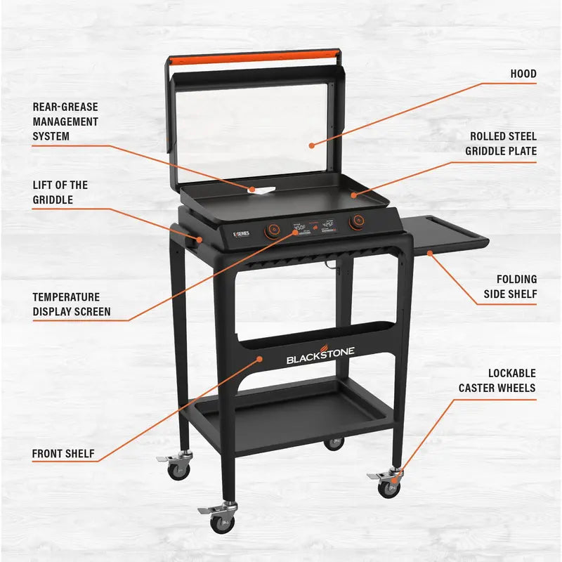 22″ Electric Tabletop Griddle with Prep Cart  E-Series