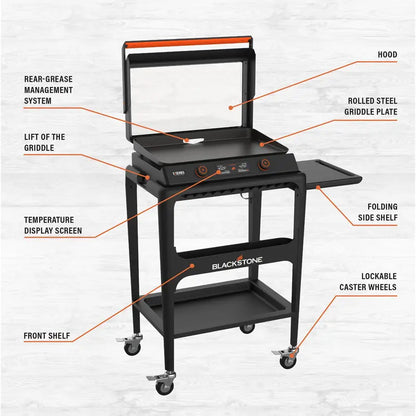 22″ Electric Tabletop Griddle with Prep Cart  E-Series