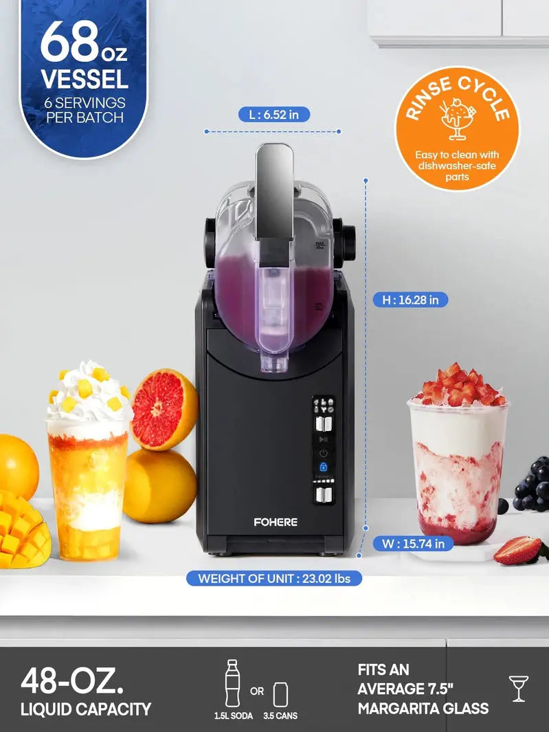 5-in-1 Slushie Maker  No-Ice Frozen Drink Machine with Self-Cleaning Function & 5 Preset Programs