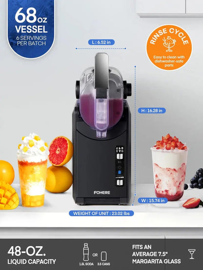 5-in-1 Slushie Maker  No-Ice Frozen Drink Machine with Self-Cleaning Function & 5 Preset Programs