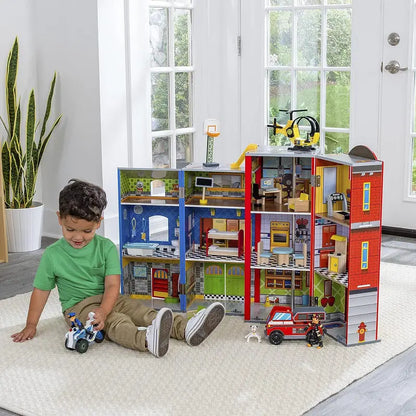 Foldable Wooden Play Set  3-Tier Design with 26 Accessories