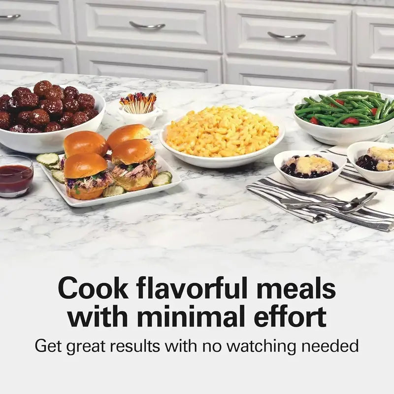 10-Quart Portable Slow Cooker  Heavy-Duty ‘Stay or Go’ Design with Secure Lid Lock