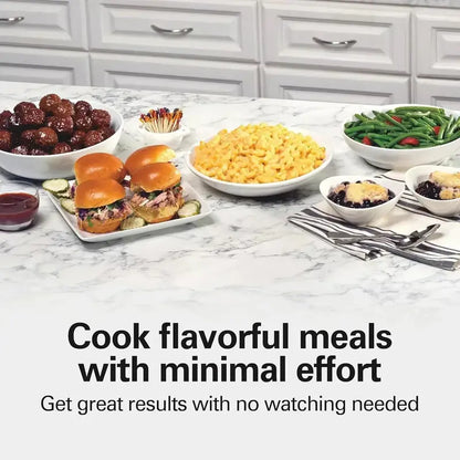10-Quart Portable Slow Cooker  Heavy-Duty ‘Stay or Go’ Design with Secure Lid Lock