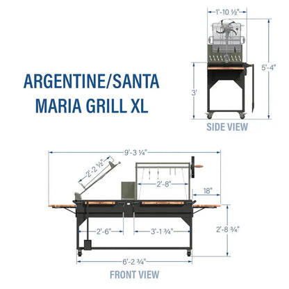 Backyard Discovery Santa Maria XL Asado Grill  Dual-Fuel (Wood/Charcoal) Outdoor Cooking Station with Steel Firebox & Clamp System