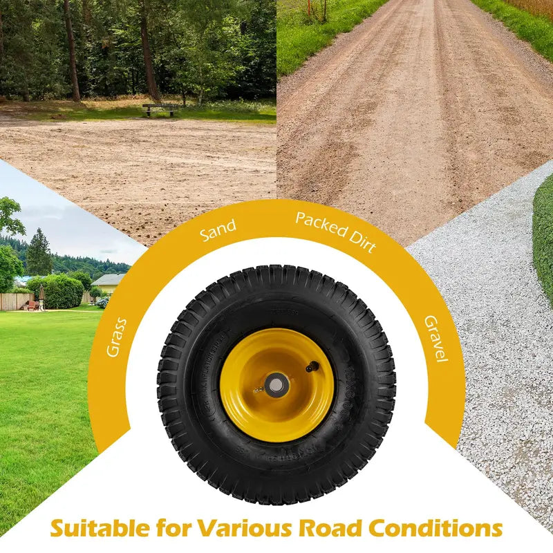 2-Pack 15 x 6.00-6 Tubeless Tires & Wheels  Off-Road Ready, Pre-Mounted