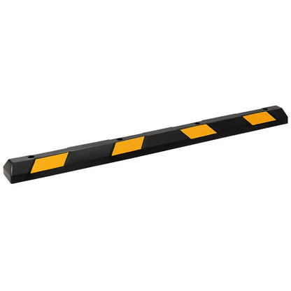 72-Inch Heavy-Duty Rubber Parking Curb with Reflective Yellow Safety Stripes