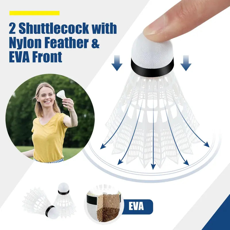 Multi-Sport Portable Net Set, 14-Foot Adjustable Badminton/Volleyball/Pickleball System