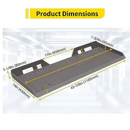 1/2  Skid Steer Mount Plate Quick Tach Attachment Loader Plate Compatible with Bobcat Kubota