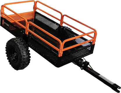 MOTOALLIANCE 1500lb Utility Cart Trailer with Tilt Bed & Mesh Sides for ATV/UTV/Lawn Tractor