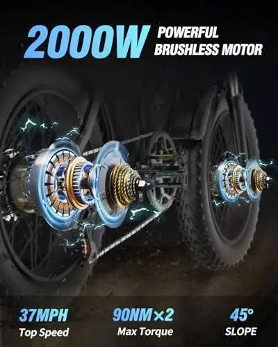 Bopzin Q20PRO 2000W Dual-Motor Electric Bike  52V/40Ah Lithium Battery