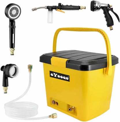 Rinse Kit Portable Rechargeable Camping Shower with Pump, Shower Head & 5-Gallon Tank  Electric Outdoor Shower System