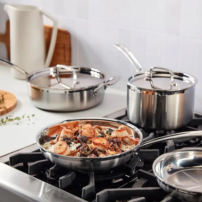 Cuisinart MultiClad Pro 13-Piece Stainless Steel Cookware Set  Triple-Ply Construction, Oven-Safe, Dishwasher-Safe, Sleek Silver Finish