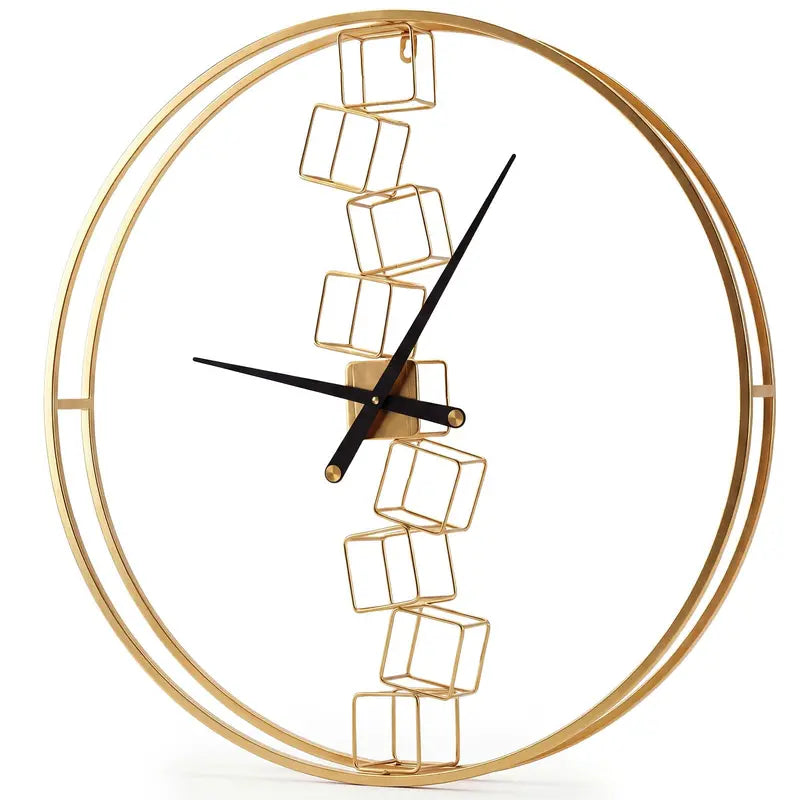27-Inch Nordic-Style Battery-Powered Metal Wall Clock for Modern Living Rooms