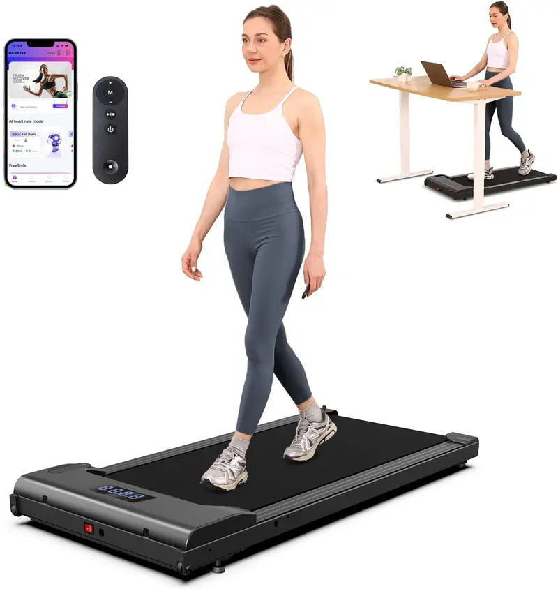 Lichico Ultra-Quiet Brushless Walking Pad  Under-Desk Electric Treadmill with Remote & Low-Noise Operation