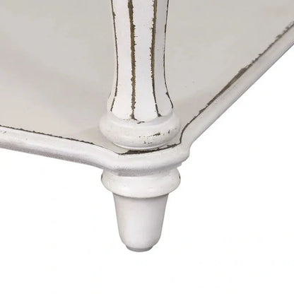 Magnolia Manor Nightstand with Antique White Finish and Classic Leg Design