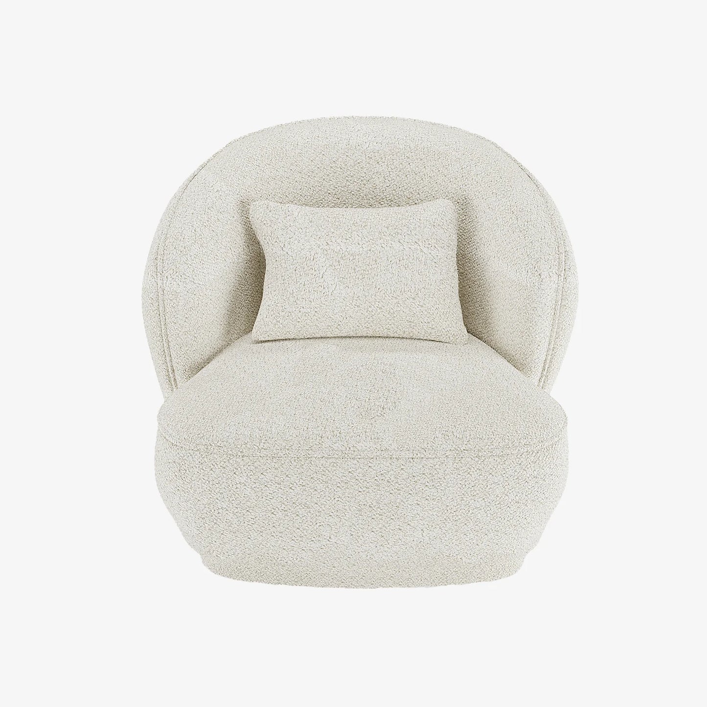 Fauteuil design boucl  blanc Pablo