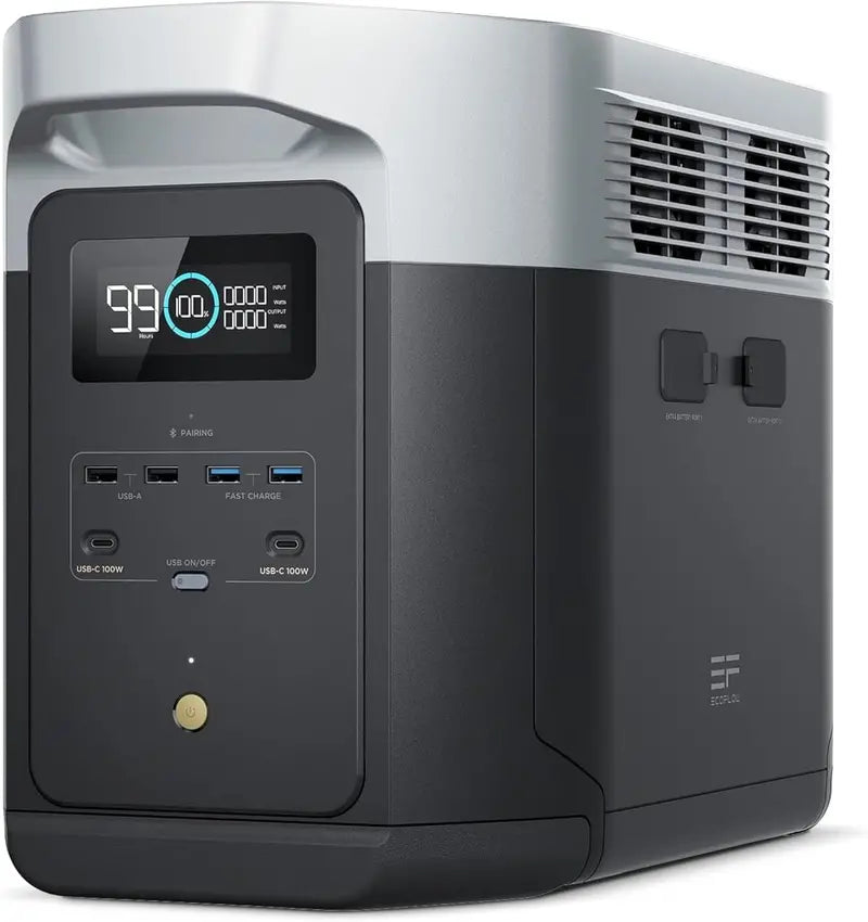 EcoFlow Delta 2 Max Solar Generator  2400W Pure Sine Wave Inverter, Expandable Battery System
