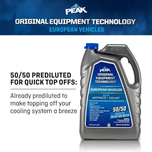 Peak 50/50 European Blue Antifreeze & Coolant  1 Gal