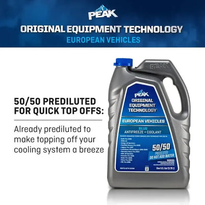 Peak 50/50 European Blue Antifreeze & Coolant  1 Gal