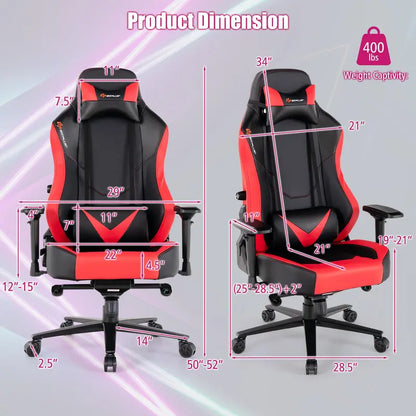 Ergonomic Gaming Chair  360° Swivel, 4D Armrests, Adjustable Recline, and Tension Control