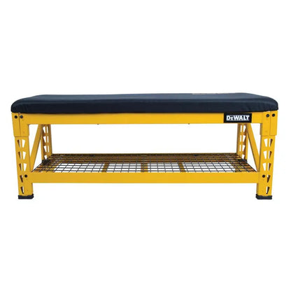 Garage Bench with Wire Grid Storage Shelf