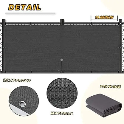 LOVE STORY 3’x10′ Charcoal HDPE Privacy Screen Fence Cover  UV Protection, Weather-Resistant for Deck, Patio, Backyard, Pool, Porch, Railing