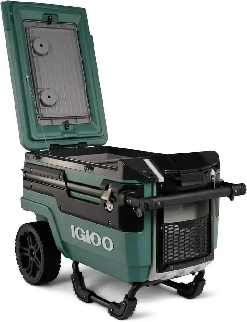 70-Quart Wheeled Insulated Cooler  Hard-Shell Ice Chest with Smooth-Rolling Casters