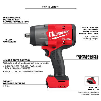 M18 FUEL 18V 1/2 in. Brushless Impact Wrench w/ FORGE 6.0 Ah Battery