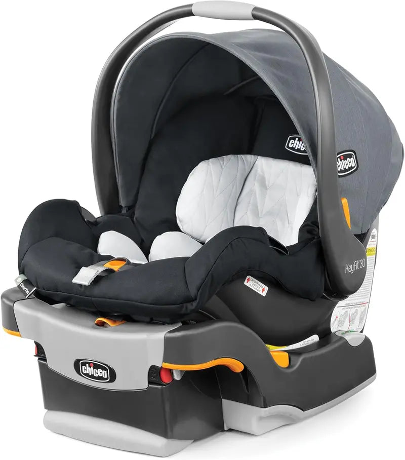 Chicco-Compatible Infant Car Seat & Base Set  Safe Rear-Facing Support for 430 lbs., Includes Head & Body Cushions (Pewter/Grey)