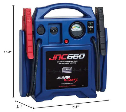 Clore Automotive Jump-N-Carry JNC660  1700 Peak Amp 12V Portable Jump Starter with Safety Features