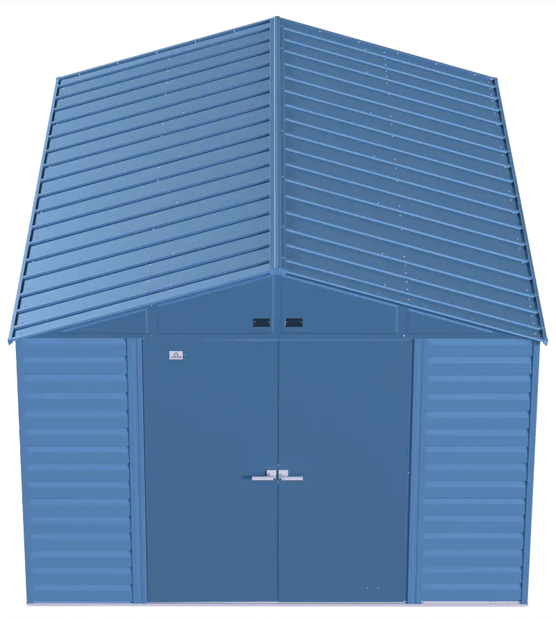 Arrow Select 10×14 Steel Storage Shed  Blue-Grey Finish, Durable Outdoor Storage Solution