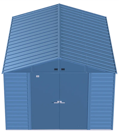 Arrow Select 10×14 Steel Storage Shed  Blue-Grey Finish, Durable Outdoor Storage Solution
