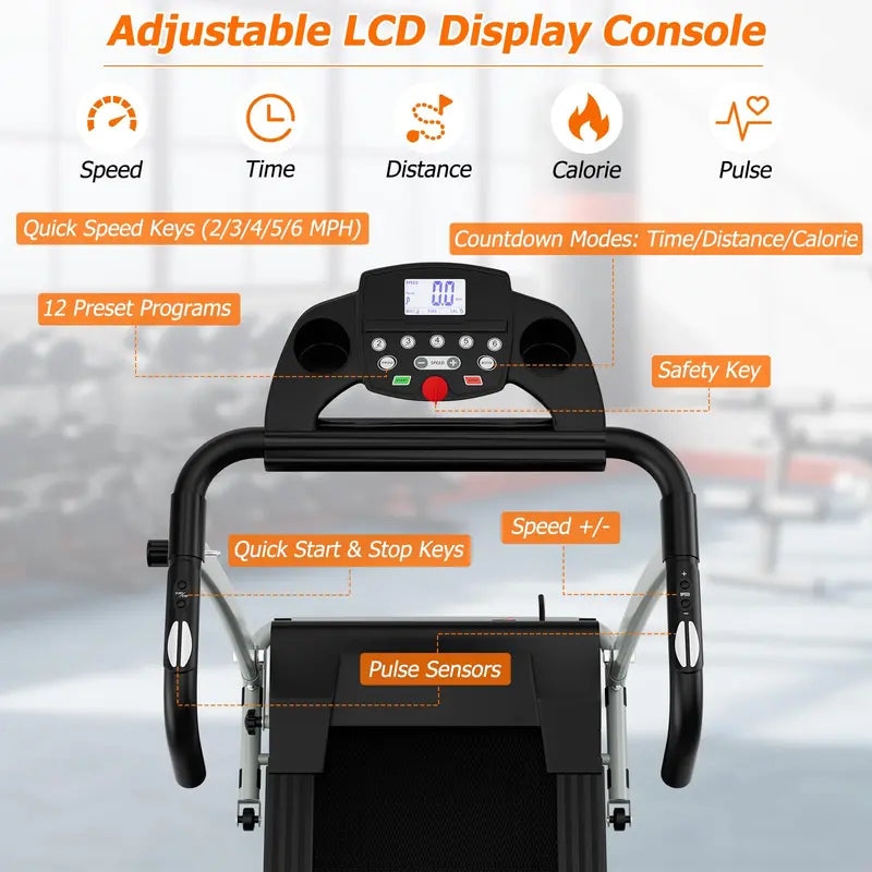 Compact Foldable Treadmill for Small-Space Home Workouts