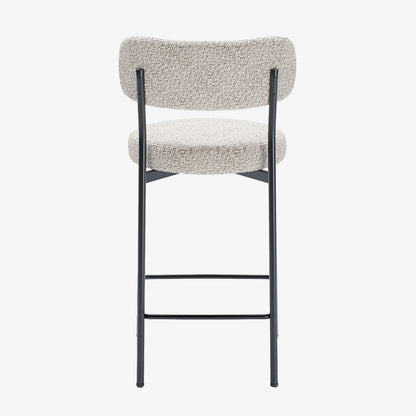 Lot de 2 fauteuils de bar bouclette grise et blanche Lili