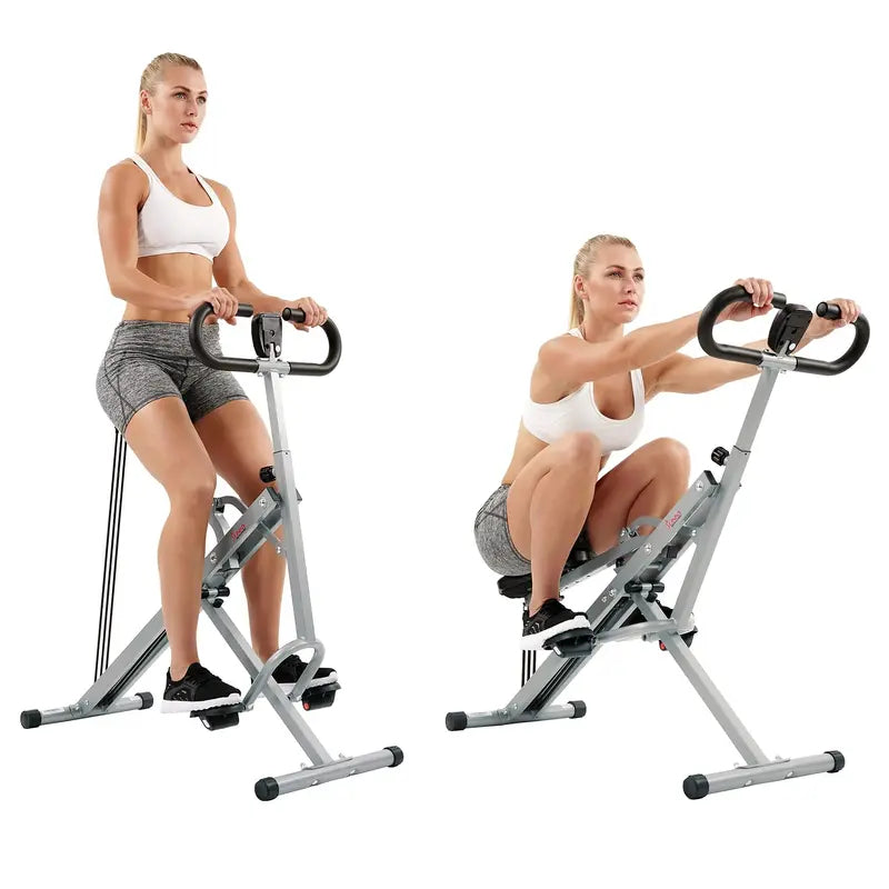 Sunny Health & Fitness Row-N-Ride Squat Assist Trainer with LCD Monitor & Adjustable Tension for Full-Body Workout
