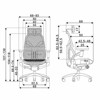 Chaise ergonomique de bureau - AURA PREMIUM Noire en mousse et maille