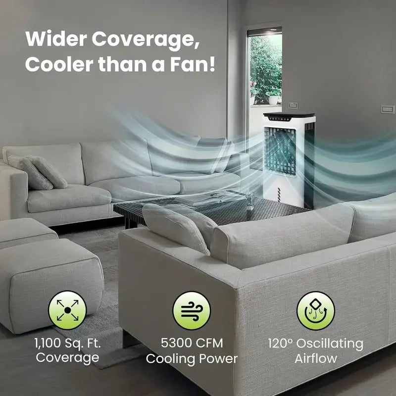 High-Capacity Swamp Cooler  5300 CFM Evaporative Air Cooler for Garages, Patios & Workspaces