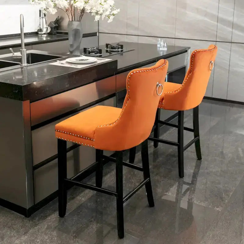 Leisure Style Bar Stools  Set of 2 Contemporary Counter-Height Chairs