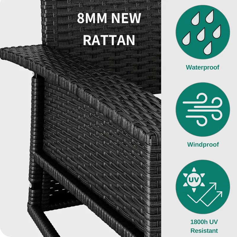 YITAHOME 3-Person Hanging Porch Swing  Wicker Outdoor Bench with Removable Cushions, Ideal for Patios, Balconies & Gardens (Brown)